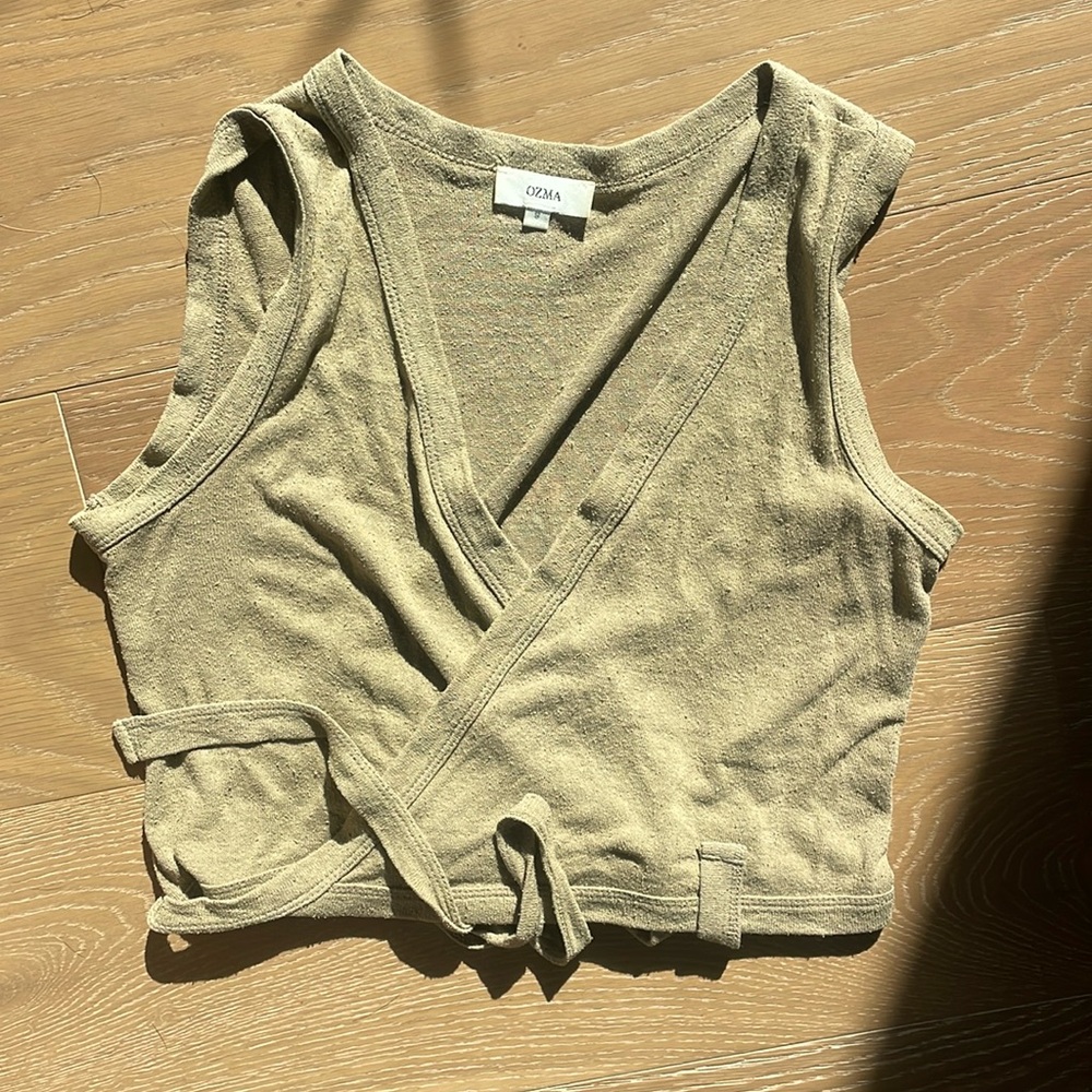 Ozma dance wrap tank size small raw silk